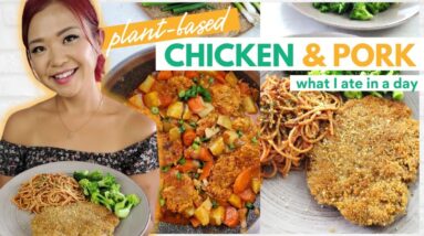 What I Ate in a Day (VEGAN + high protein) / Vegan Schnitzel + Vegan Dakdoritang Recipes